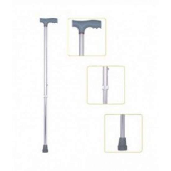 Height Adjustable Walking Stick Silver Height Adjustable Walking Stick Silver
