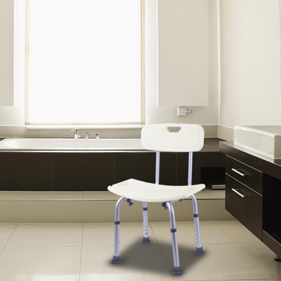 Aluminum Shower Chair with Height Adjustable and Back Rest 