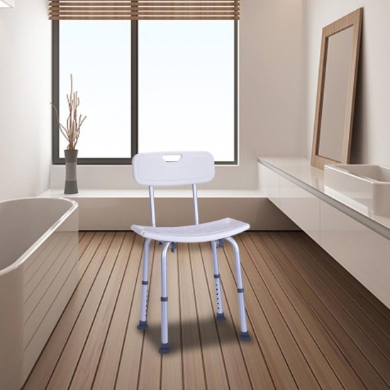 Aluminum Shower Chair with Height Adjustable and Back Rest 