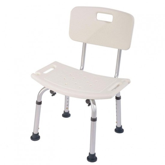 Aluminum Shower Chair with Height Adjustable and Back Rest 