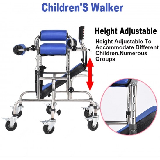 Children Standing Walker Multi-Functional Folding Paralytic Rehabilitation Lower Limb Training Stangding Walker, Standard Walker for Handicap & Disabled Kid's