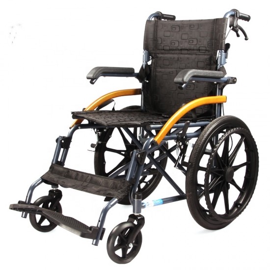 Flip-up Armrest Floding Manual Wheelchair with Mag PU Rear Wheel