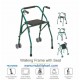 Folding Comfort Walker With Seat & Dual Front Wheels Folding Comfort Walker With Seat & Dual Front Wheels