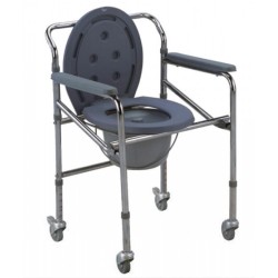 Height Adjustable Commode Chair with Wheels