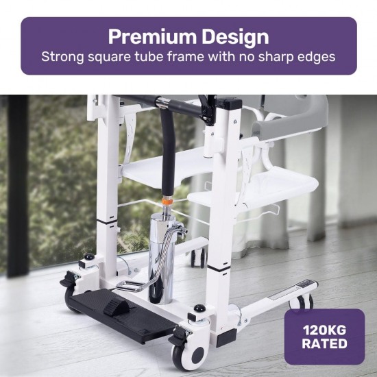 Mobilitykart Fast Assembled Hydraulic Patient Lift & Transfer Wheelchair 