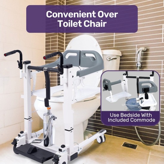 Mobilitykart Fast Assembled Hydraulic Patient Lift & Transfer Wheelchair 
