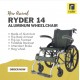 Karma Ryder 14 Aluminum Wheelchair with Flip-Up Armrest & Footrests