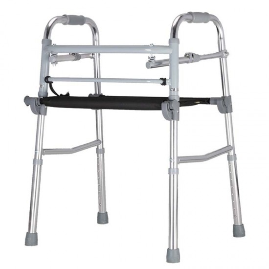 Lightweight Foldable Height Adjustable Walker With Seat