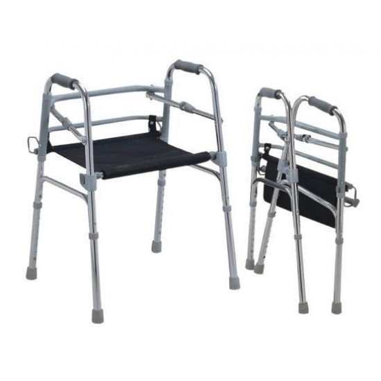 Lightweight Foldable Height Adjustable Walker With Seat