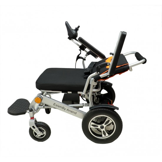Recliner Backrest Ultralight Foldable Power Wheelchair with Electromagnetic Brake Indicator Light
