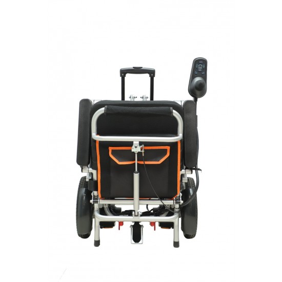 Recliner Backrest Ultralight Foldable Power Wheelchair with Electromagnetic Brake Indicator Light