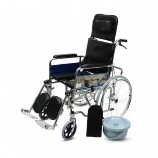 Reclining Wheelchair with Commode (U Cut seat)