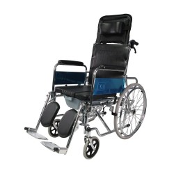 Reclining Wheelchair with Commode (U Cut seat)
