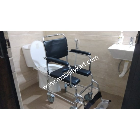 Rolling Shower Commode Chair with Wheels