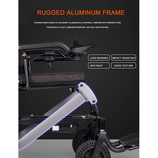 Ultra Lightweight Power Wheelchair with Electronic Brake 