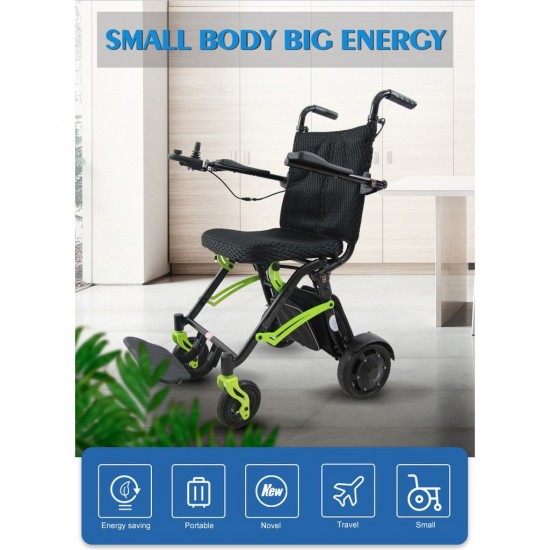 Ultralight Portable Compact Folding Easy to Carry Airplane Power Wheelchair